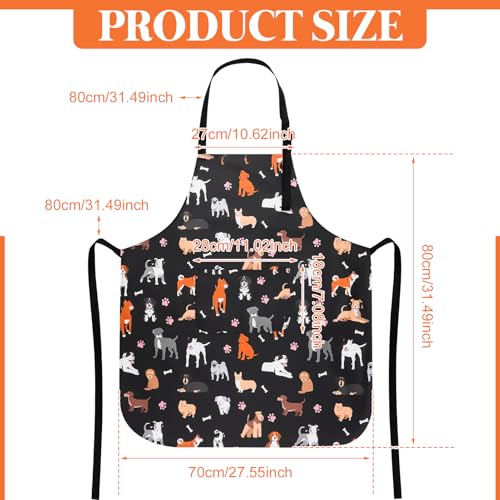 Dog Grooming Waterproof Apron with 2 Pockets, Cute Animals Puppy Dog Pets Apron - style: Animals Dog Paw