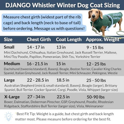 DJANGO Insulated Puffer Dog Jacket with Harness Hole – Warm, Water-Repellent Winter Dog Coat for Small Dogs, Dachshunds, Puppies – Adjustable, Reflective Cold Weather Dog Apparel – Dusk Blue, Medium - color: Dusk Blue, size: Medium