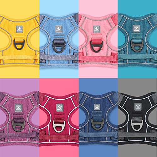 Pawaii No Pull Dog Harness with Pet ID Tag,Reflective Strips No Choke Front O Ring Breathable Mesh Adjustable Soft Padded Pet Vest with Easy Control Handle for Small Dogs | Built for safer walks with a QR Pet ID Tag, front no pull clip, reflective trim, c