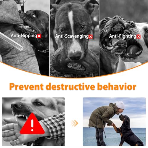 Mayerzon Pitbull Muzzle for Large Medium Sized Dogs to Prevent Biting Scavenging, Basket Muzzle for Rottweiler Staffordshire Terrier in Grooming Training, Allow to Pant Drink, Lightweight and Sturdy - size: M [Snout Cir: 9.75"-11"]