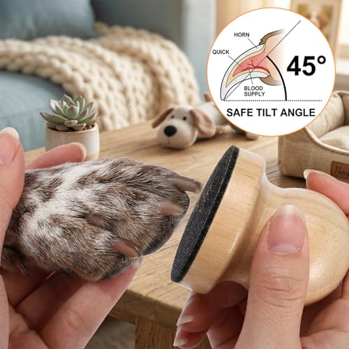 7PCS Dog Nail File, Scratch Board Set with 6 Replaceable Discs, Gentle Pet Nail Grinder for Dogs and Cats Grooming Tool