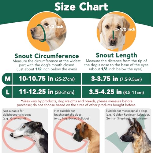 Mayerzon Dog Muzzle for Medium Large Dogs, Humane Basket Muzzle, Soft & Lightweight & Adjustable | Anti Biting Chewing Eating, Suits Training Walks Grooming Vet Visits, Drink & Pant Easily (Black, L) - size: L [Snout Cir:11-12.25"]