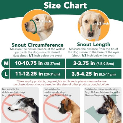 Mayerzon Dog Muzzle for Medium Large Dogs, Humane Basket Muzzle, Soft & Lightweight & Adjustable | Anti Biting Chewing Eating, Suits Training Walks Grooming Vet Visits, Drink & Pant Easily (Black, L) - size: L [Snout Cir:11-12.25"]
