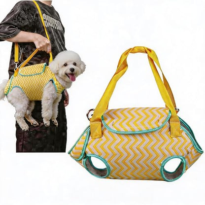 Adjustable Dog Carrier Sling, Soft Wearable Backpack for Walking Hiking Camping, Legs Out Design for Puppy Kitten Cats, Front Clip Harness, Small Medium Large Dog Carrier(M) - size: Medium