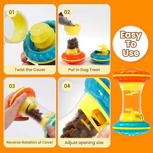 BoYoYo Interactive Dog Toys, Dog Puzzle Toys for Smart, Dog Enrichment Toy to Keep Them Busy, Treat Dispensing Toy Slow Puzzles Feeder, Yellow - color: Yellow