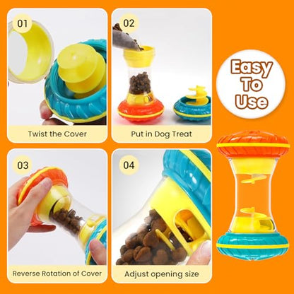 BoYoYo Interactive Dog Toys, Dog Puzzle Toys for Smart, Dog Enrichment Toy to Keep Them Busy, Treat Dispensing Toy Slow Puzzles Feeder, Yellow - color: Yellow