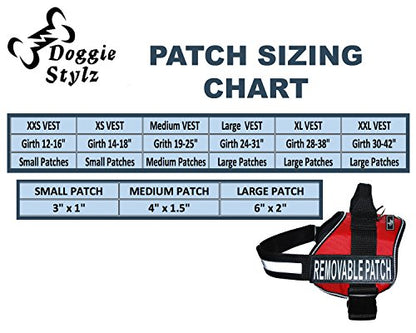 Doggie Stylz Set of 2 Reflective Deaf Dog Removable Patches with Hook Backing for Working Dog Harnesses & Vests. Durable and Interchangeable - Comes in 3 Sizes Small, Medium and Large - size: Large 6" X 2"