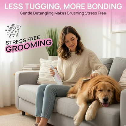 BioSilk for Dogs Silk Therapy Detangling and Shine Protecting Spray, pH Balanced Leave-in Mist with Silk and Vitamins for Dematting, Paraben-Free, All Coats and Breeds, 8 Fl Oz - 2 Pack - size: 8 Fl Oz (Pack of 2)
