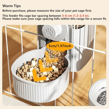 GPY Automatic Hanging Gravity Pet Feeder and Water Dispenser Set ，Automatic Rabbit Feeder and Dog Water Dispenser for Dogs Cats Pets Animals Large Capacity (Blue Water Feeder&Food Feeder) (Grey) - color: Grey