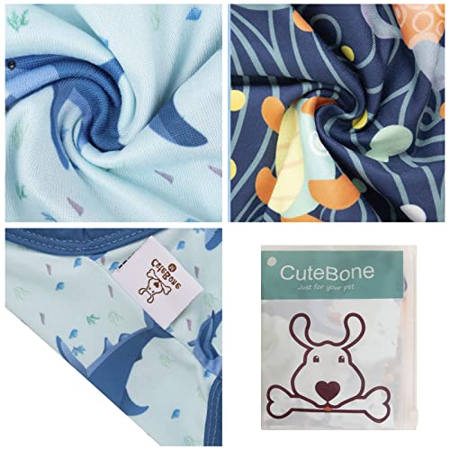 CuteBone Dog Shirts 2-Pack Soft Pet Clothes Breathable Summer Vest for Small Puppy and Stretchy Cat Apparel - color: Shark&turtle, size: Medium