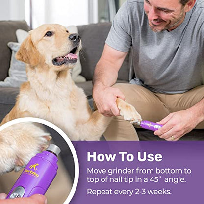 Hertzko Electric Cat & Dog Nail Grinder - Rechargeable Cat Nail Grinder & Dog Nail Grinder Small Dogs & Large Dogs Trimmer, Professional Pet Grooming Kit with USB Wire