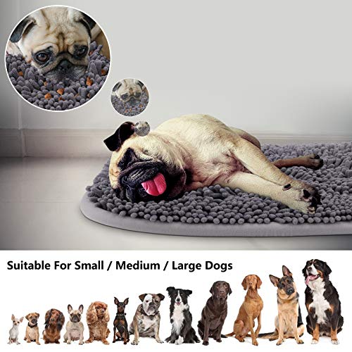 Rundik Snuffle Mat for Dogs, 17'' x 21'' Dog Sniffing Interactive Feeding Game Boredom, Puzzle Toys Encourages Natural Foraging Skills and Stress Relief Small/Medium/Large Dogs - size: 17'' x 21''