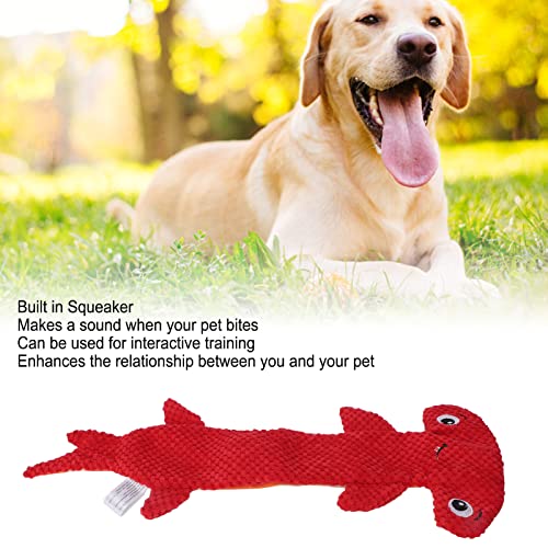 Dog Squeaky Toy, Stuffing Free Teeth Training Interactive Cute Plush Dog Chewing Toy, Squeaky Toys for Teeth Grinding Relieving Boredom Small Medium Large Dogs(Red) - color: Red