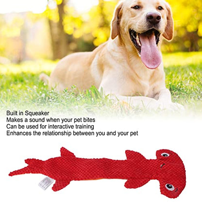 Dog Squeaky Toy, Stuffing Free Teeth Training Interactive Cute Plush Dog Chewing Toy, Squeaky Toys for Teeth Grinding Relieving Boredom Small Medium Large Dogs(Red) - color: Red