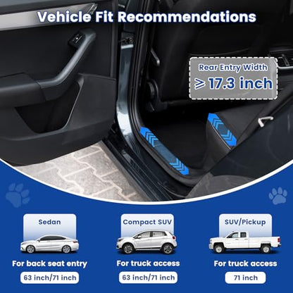 Dog Ramp for Car, Pawlify 71" x 17.3" Dog Ramps for Large Dogs with Anti-Pinch Handle and Anti-Slip Rug Surface, Folding Dog Ramp Up to 250LBS, Portable Dogs Car Ramp for SUV, Trucks - size: 71" L x 17.3" W