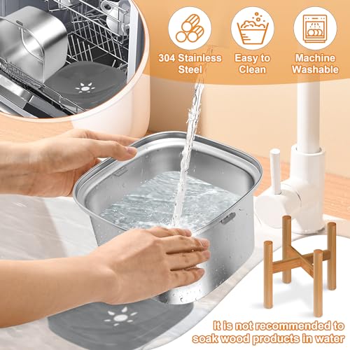 Decflow 3L Elevated Dog Water Bowl, Stainless Steel Raised Food Dispenser with Stand, Large Capacity No Spill Dog Water Bowl for Small, Medium and Large Dogs - color: Grey