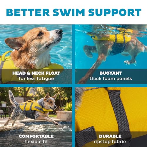 Outward Hound Granby Splash Yellow Dog Life Jacket, Medium - color: Yellow, size: Medium (Chest Girth: 21"-27")