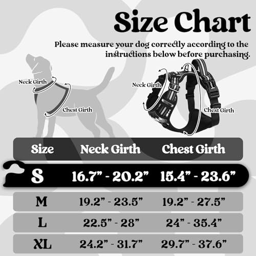 rabbitgoo Dog Harness Small Sized, No Pull Easy On & Off with 3 Buckles Pet Harness, Adjustable Soft Walking Vest with 2 Clips and Handle, Reflective for Small Dogs, Mountain Black, S - color: Mountain Black, size: Small
