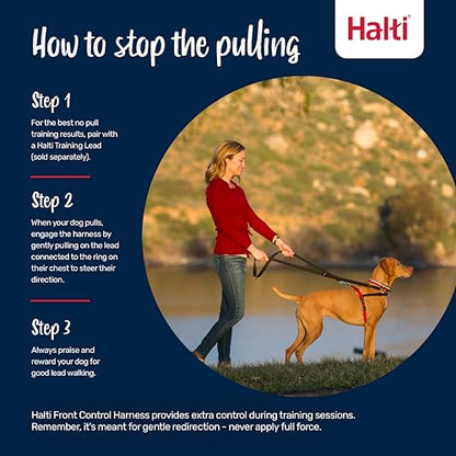 Halti Front Control Harness - Stop Your Dog Pulling on the Leash. Adjustable, Lightweight and Easy to Use. Anti-Pull Dog Training Harness for Large Dogs (Size L) - size: Large