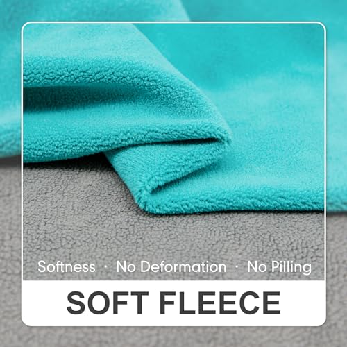 cyeollo 2 Pack Dog Fleece Sweater, Pullover Warm Dog Vest Reflective Doggie Stretchy Coat, Winter Puppy Jacket Pet Sweatshirt Clothes for Small Dogs Size S Turquoise & Grey - color: 1# Teal & Grey, size: Small
