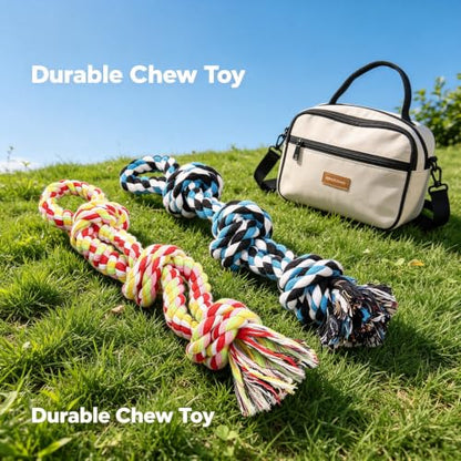 2026 New Dog Rope Toys 2 Nearly Indestructible Pet Toys for Medium to Large Breed, Dental Cleaning Chew Toys, Dogs Tug Toy for Boredom, Teething for Aggressive Chewers