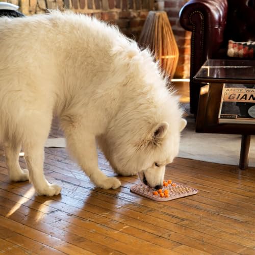 ADC Houndstone & Co. Dog Lick Mat, Powder Blue Color, Food-Grade Silicone, 8" x 8", Dishwasher Safe