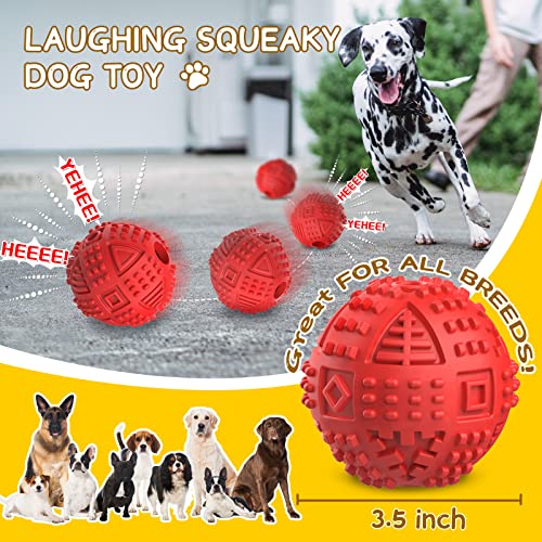LEGEND SANDY Dog Balls Treat Dispensing, Dog Toys for Aggressive Chewers Large Breed, Nearly Indestructible Squeaky Dog Chew Toys for Large Pet, Natural Rubber Doggie Puzzle Toys, ToughTreat Ball - color: Ball-Red