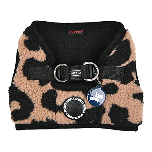 Puppia Serval Vest Dog Harness Step-in Warm Winter Leopard Pattern for Small and Medium Dog, Beige, X-Large - color: BEIGE, size: Extra Large