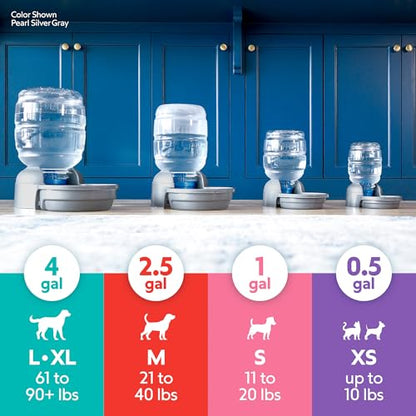 Petmate® Replendish® Automatic Dog Water Dispenser Gravity Pet Waterer with Microban Antimicrobial Protection, 100% BPA Free - 2.5 Gallon, Wide Mouth Bowl, with 2 Extra Filters - size: Medium