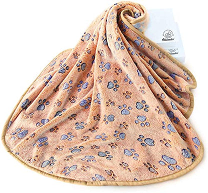 Allisandro Luxurious Dog Blanket, 350 GSM Super Fuzzy Microplush Fleece Pet Blankets for Small Medium Large Dogs and Cats, Brown, 64 x 40 Inches - color: Brown, size: 64" x 40"