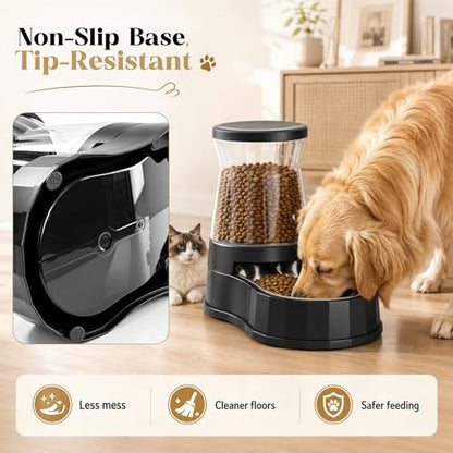 Automatic Dog Feeder Dispenser 3 Gallon/11L Gravity Stainless Steel Dog Food Feeder, BPA-Free Large Capacity Food Feeding Bowls for Medium & Large-Sized Dogs,Cats - size: 3 Gallon Feeder