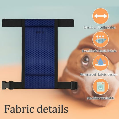 2 Pack Dog Nappies Female and Male with 30 Detachable Absorbent Pads, Reusable Belly Bands for Dogs, Breathable Mesh Dog Diapers Incontinence, Excitable Urination or Heat, (Blue&Black,S) - size: S