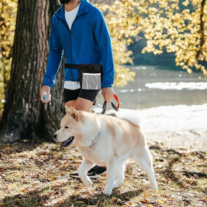 Dog Treat Waist Bag- Lightweight Pet Training Bag with Pocket for Poop Bag, Multi-Way Wear Large Capacity Snack Storage for Dog Training & Walking (Black) - color: Black