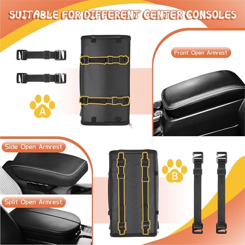 WOYYHO Luxurious Console Dog Car Seat Designed for Small Dogs up to 18 lbs (Fits 9"+ Wide Consoles) — Anti-Wobble Elastic Straps, Waterproof PU Leather — Car Seat/Carrier/Pet Bed 3-in-1
