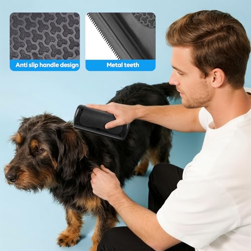 Deshedding Dog Brush, Grooming Deshedding Brush for Dogs, Cats, Rabbits, Horses, Ergonomic Pet Groomer Tool for Remove Short and Long Hair