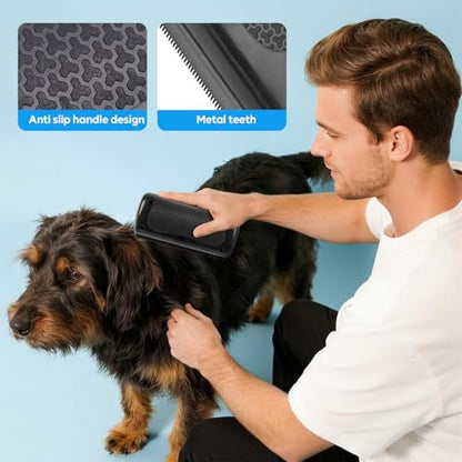 Deshedding Dog Brush, Grooming Deshedding Brush for Dogs, Cats, Rabbits, Horses, Ergonomic Pet Groomer Tool for Remove Short and Long Hair