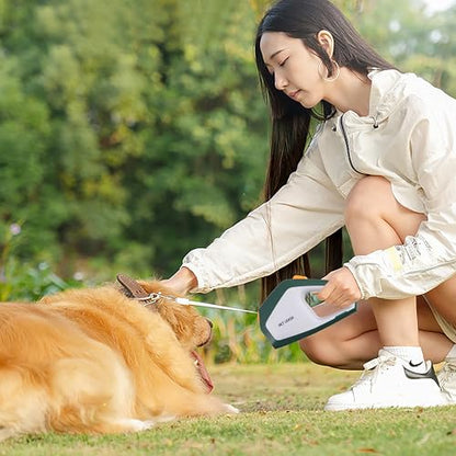Retractable Dog Leash 16ft Auto-Locking Button Control Stainless Steel Coil for Smooth Retraction,Anti-Slip Rubberized Handle, One-Handed Brake, Strong Nylon Tape,Tangle Free