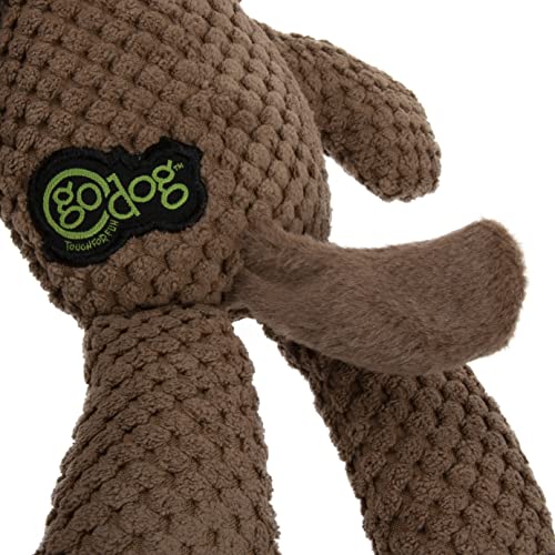 goDog Checkers Dog Squeaky Plush Dog Toy, Chew Guard Technology - Brown, Large - color: Dog (Brown), size: Large