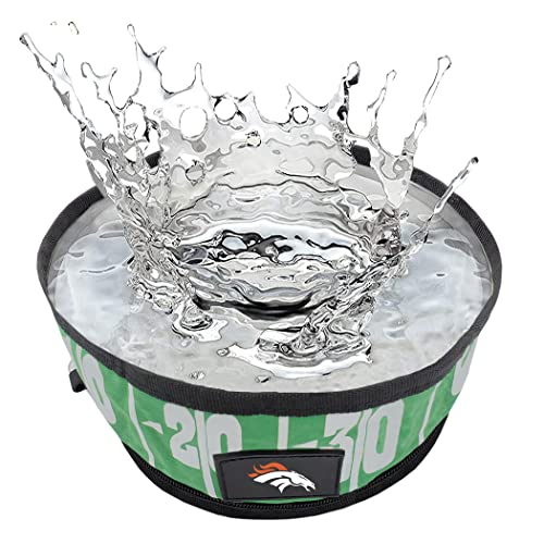 Pets First NFL Collapsible Pet Bowl - color: Denver Broncos, style: 1 Pack