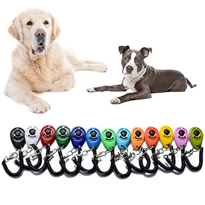 Dog Training Clicker Ultrasonic 2PCS 2 in 1 Dog Whistle Pet Clicker with Strap