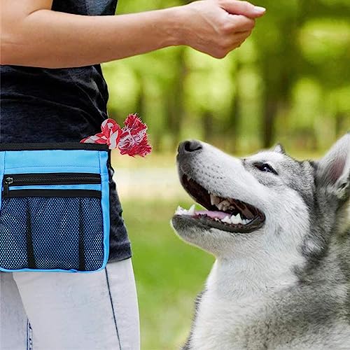 STMK Dog Treat Pouch Dog Clicker Training Kit, Dog Training Treat Pouch Dog Clicker for Training, 3 Ways to Wear Easily Carries Treat Pouches for Pet Training (Blue) - color: Blue