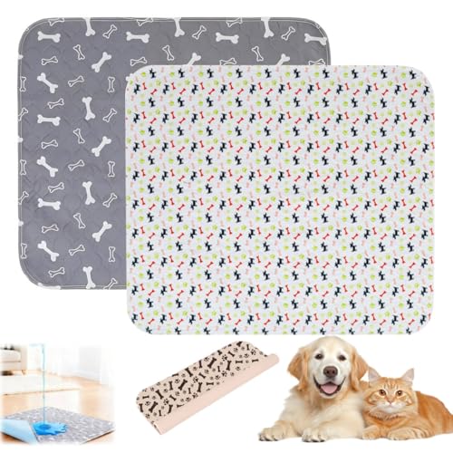 Puppy Pads with Pheromones,Washable Puppy Pee Pads for Dogs,Reusable Puppy Pads Washable for Dogs & Cats,Washable,Durable Leak-Proof & Anti-Slip Pet Training Pads for Home & Trave - color: Gray+white, size: Large