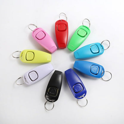 2 in 1 Pet Whiste Training Clicker with Wrist Strap, Suitable for Dog, Cat, Bird or Other Pets(Light Blue) - color: Light Blue