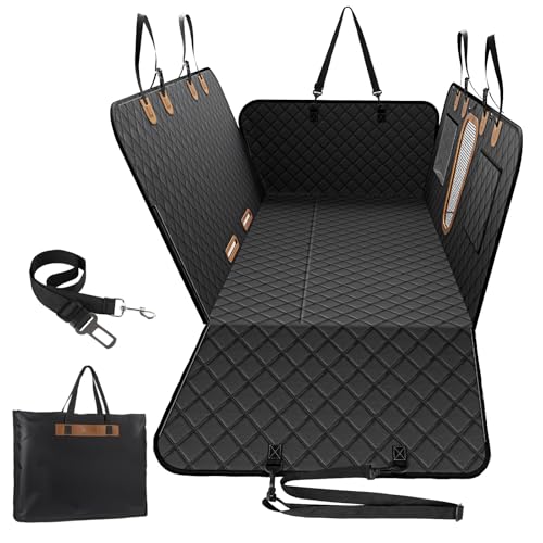 A-Pce Dog Car Seat Cover for Back Seat, Hard Bottom Back Seat Extender for Dogs, Back Seat Pet Cover for Dogs - Supports 400lbs, Waterproof Heavy Duty Scratch Dog Hammock for Car SUV and Small Truck - size: XL