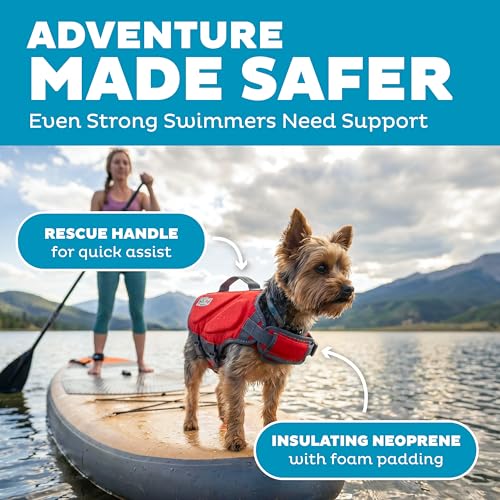 Outward Hound Dawson Swim Red Dog Life Jacket, XS - color: Red, size: X-Small (Chest Girth: 11"-15")