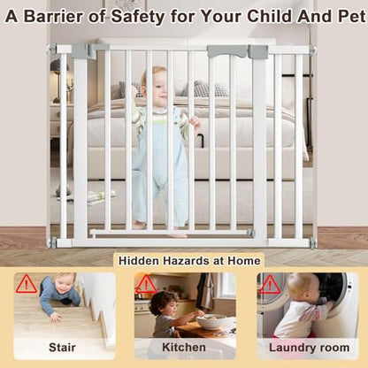 30-41 Inch Extra Wide Outdoor Baby Gate/Dog Gate, Indoor Pet Gate for Doorways, Hallways and Stairs No Drilling, Auto Close, Pressure Mounted Safety gate for Babies,Pets,White - size: White 30-41 inches wide