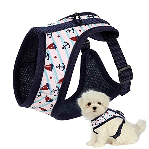 Mile High Life Step in Dog Harness for Small Dogs No Pull, Easy Get on Air Mesh Vest Harness, Adjustable Easy Closures Both Neck and Chest (White, XS Chest 11.4"-16.1") - color: Vest Harness White, size: XS Chest 11.4"-16.1"