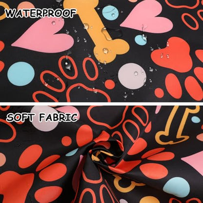 Dog Grooming Waterproof Apron with 2 Pockets, Cute Animals Puppy Dog Pets Apron - style: Cartoon Heart Bone