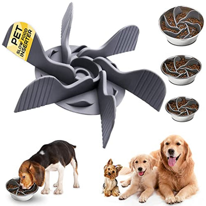 1 Pcs Dog Bowl Slow Feeder Insert, Cuttable, Suction Cups, Cat Dog Feeding Supplies, Most Dogs Bowl or Dish