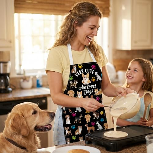 2 Pack Dog Grooming Waterproof Apron with Pockets, Dog Grooming Smock Apron for Groomers Women Pet Shop Work Clothes Bibs (Blue Black)